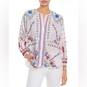 Johnny Was Disha embroidered blouse rayon xs artsy